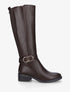 Bottes élastiquées à sangle dorée - Marron - 1