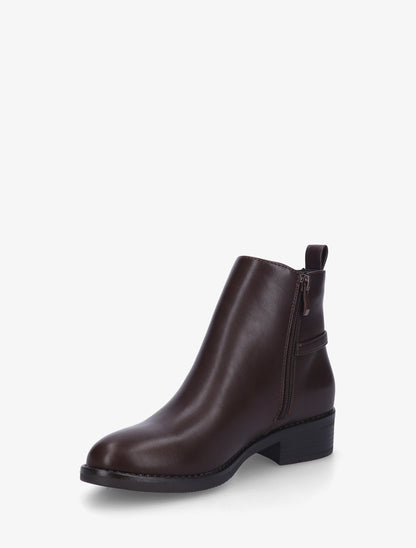 Bottines sanglées en simili - Marron - 3