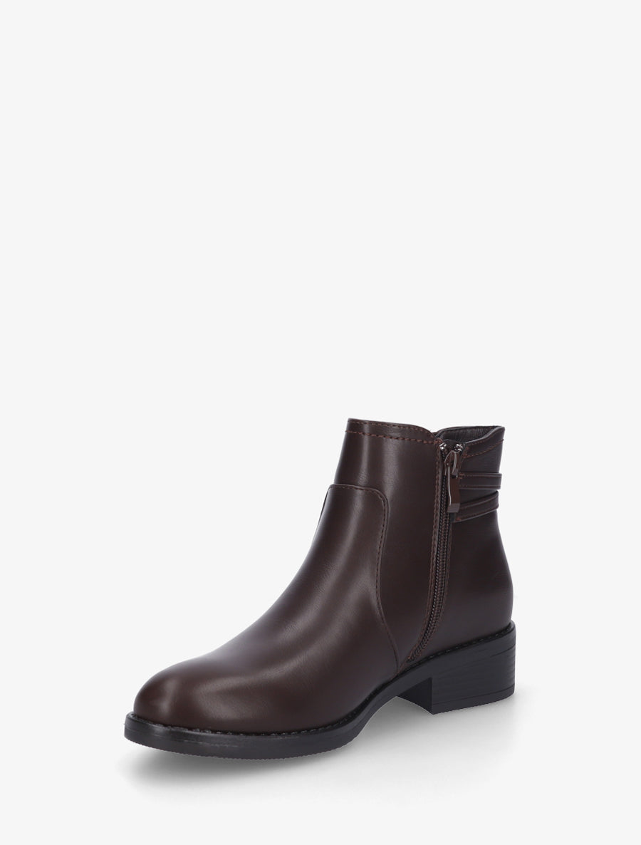 Bottines élastiquées à double sangles - Marron - 3
