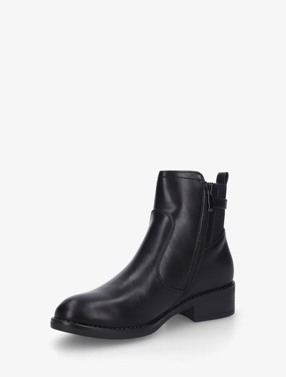 Bottines élastiquées en simili - Noir - 3