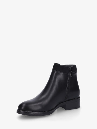 Bottines bi-matière à zip décoratif - Noir - 3