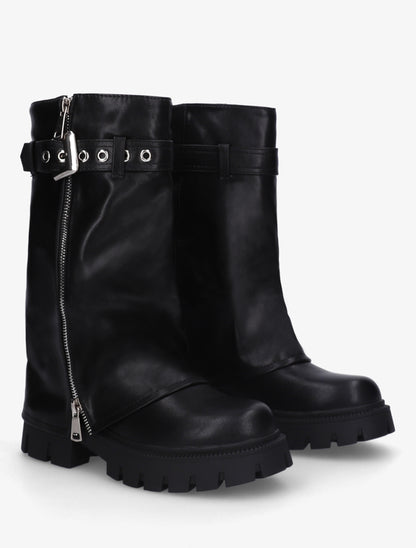 Bottes à revers et sangle - Noir - 4