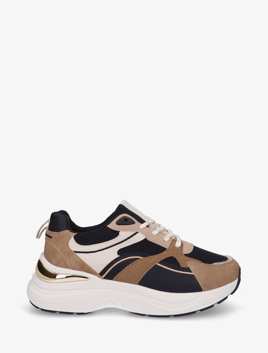 Baskets à empiècement métallique au talon - Noir - 1