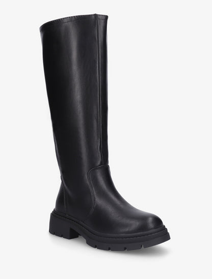 Bottes élastiquées en simili - Noir - 2