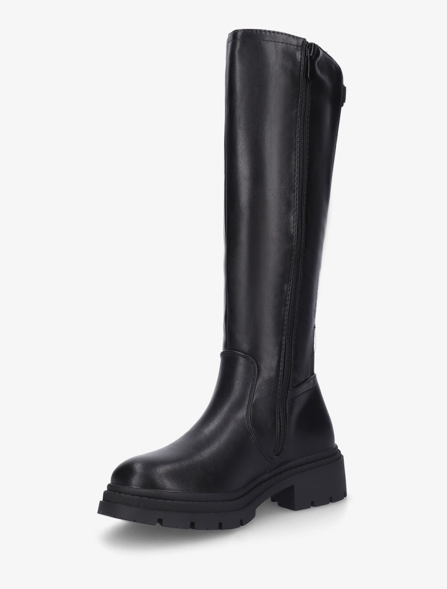 Bottes élastiquées en simili - Noir - 3