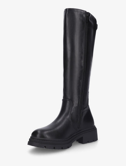 Bottes élastiquées en simili - Noir - 3