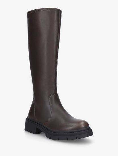 Bottes élastiquées en simili - Marron - 2