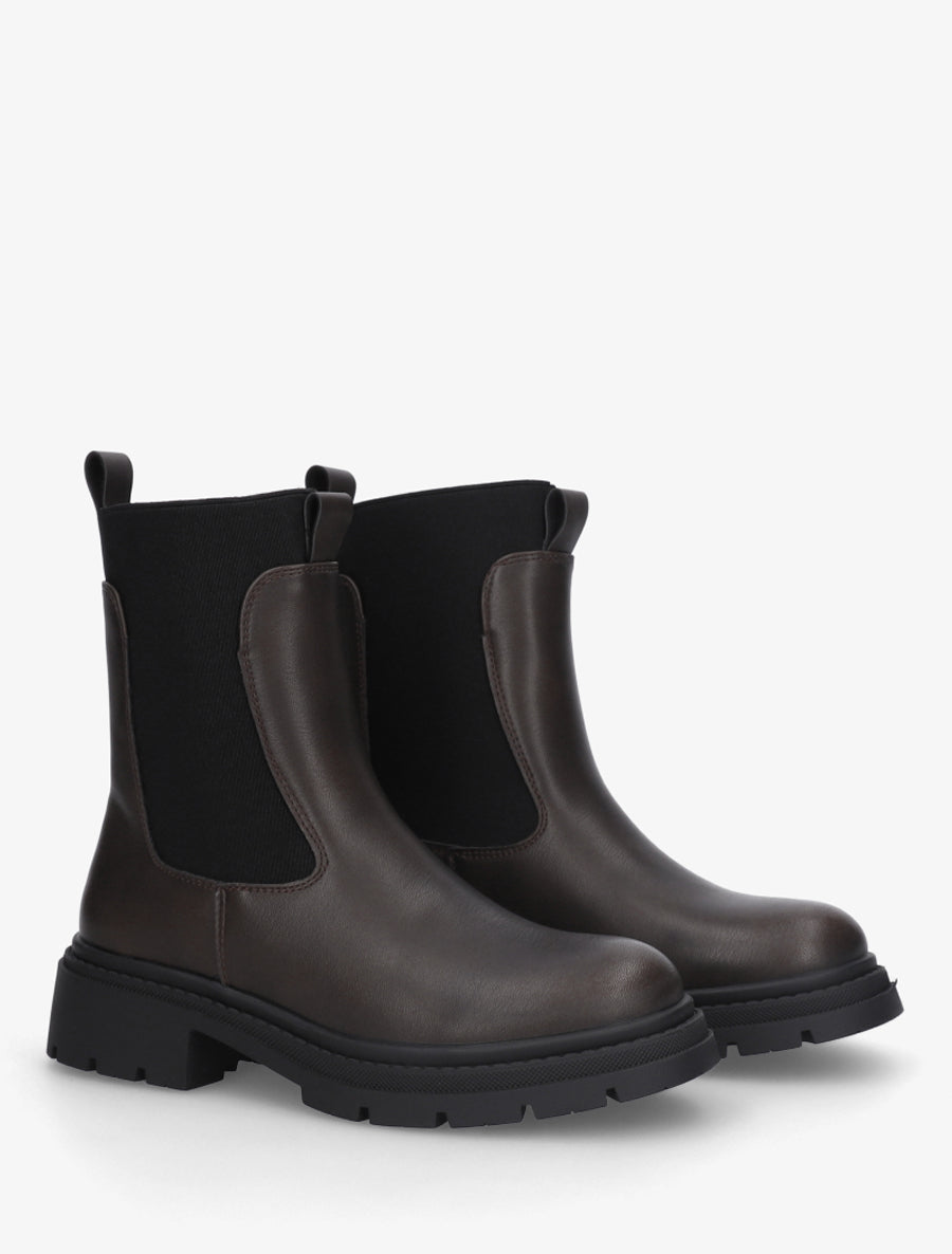 Chelsea boots à semelle crantée - Taupe - 4