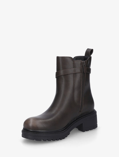 Bottines élastiquées à empiècement métallique - Marron - 3