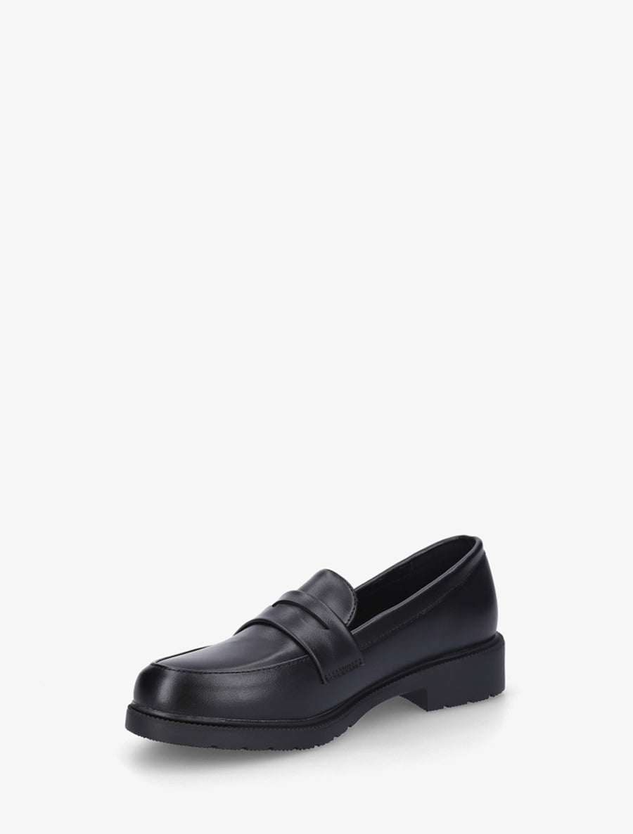Mocassins unis en simili - Noir - 3