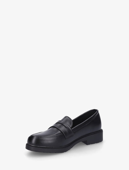 Mocassins unis en simili - Noir - 3
