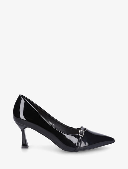 Escarpins vernis en simili - Noir - 1
