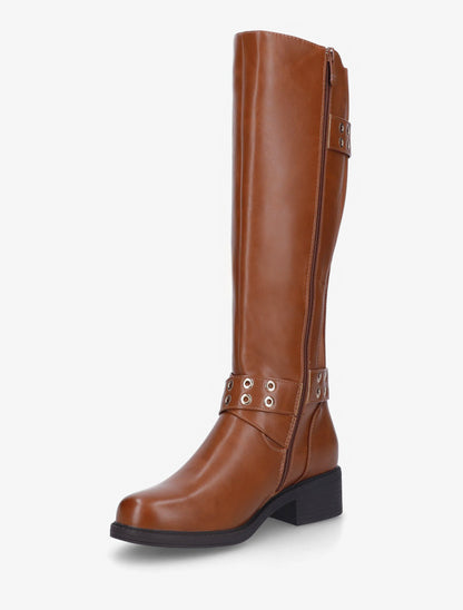 Bottes élastiquées à double sangles - Camel - 3