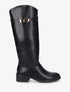 Bottes cavalières en simili - Noir - 1