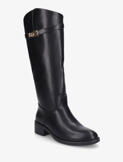 Bottes cavalières en simili - Noir - 2