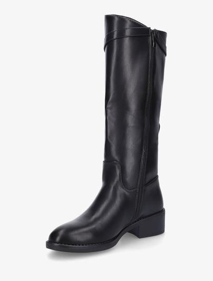 Bottes cavalières en simili - Noir - 3