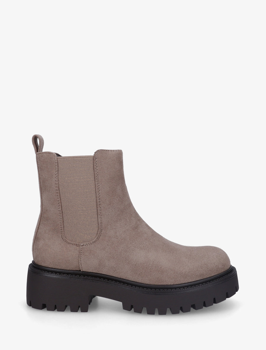 Boots en suédine à semelle crantée - Taupe - 1