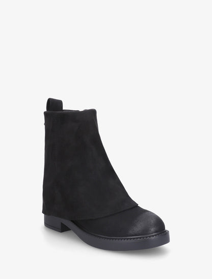 Boots à revers en suédine - Noir - 2