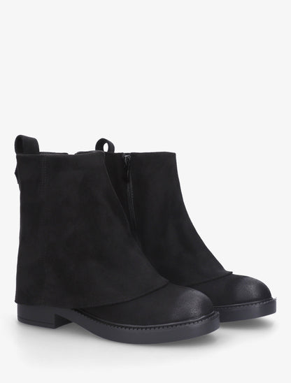 Boots à revers en suédine - Noir - 4