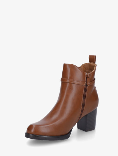Bottines en simili à cheville élastiquée - Camel - 3