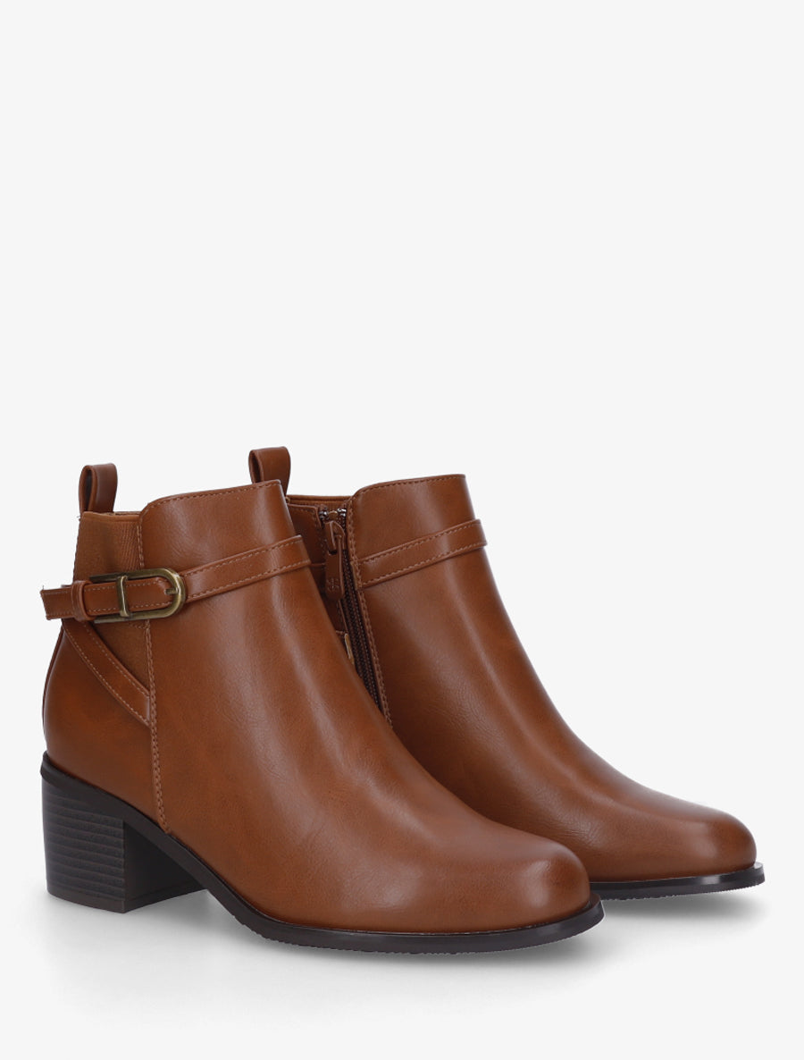 Bottines classiques à boucle - Camel - 4