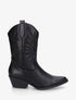 Bottines style santiags en simili - Noir - 1