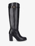 Bottes à talon en simili - Noir - 1