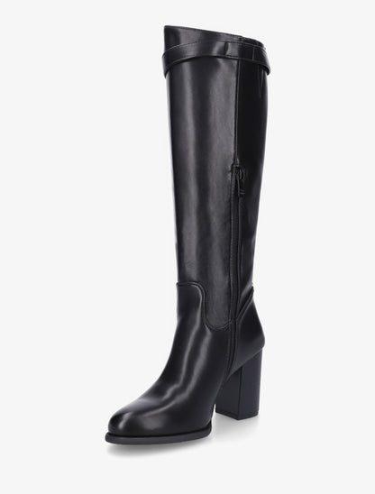 Bottes à talon en simili - Noir - 3