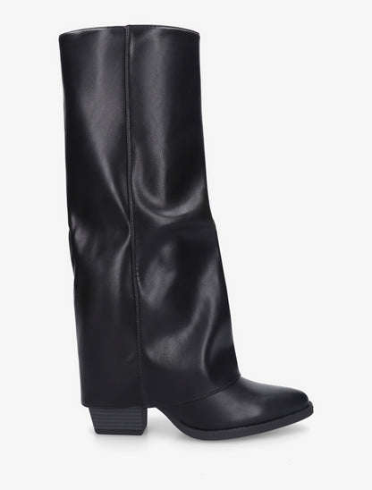 Bottes en simili à revers - Noir - 1