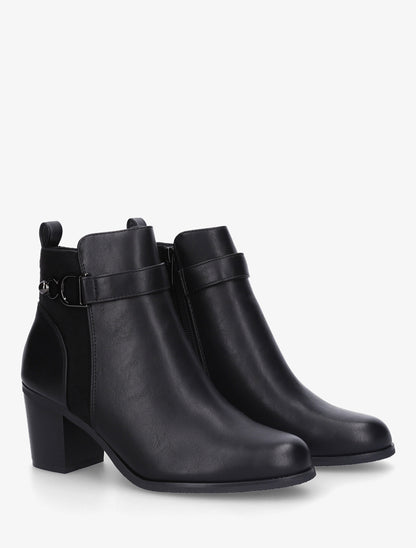 Bottines bimatière à bride latérale - Noir - 4
