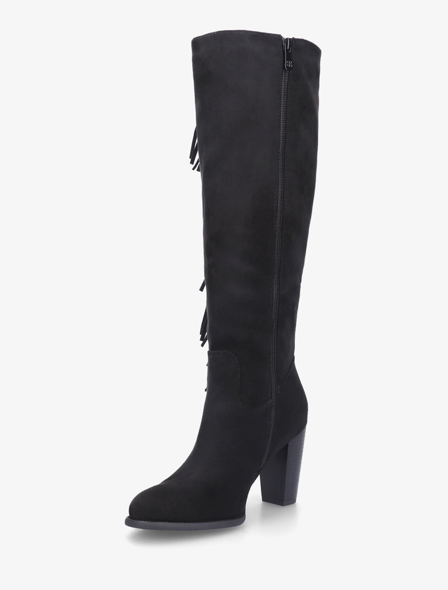 Bottes en suédine à franges - Noir - 3