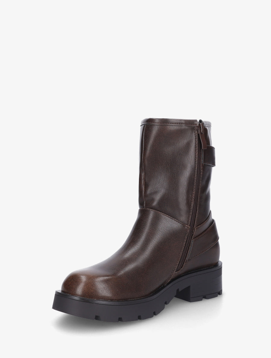 Boots montantes style motard - Chocolat - 3