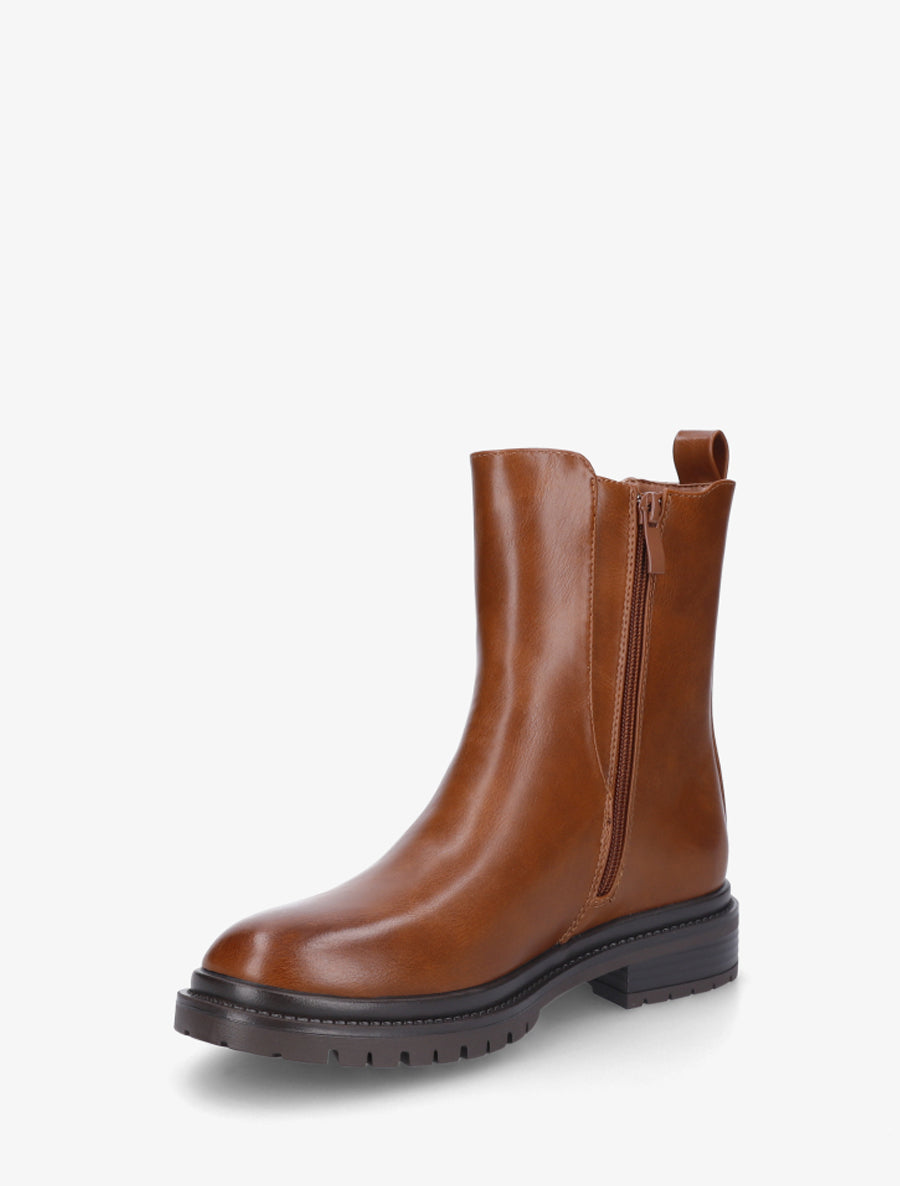 Bottines élastiquées à semelle crantée - Camel - 3