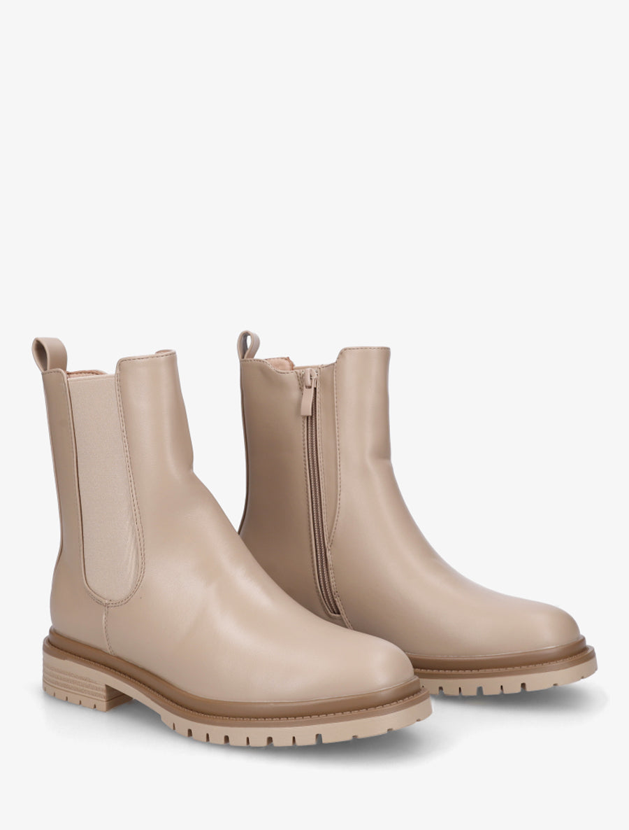 Bottines élastiquées à semelle crantée - Taupe - 4