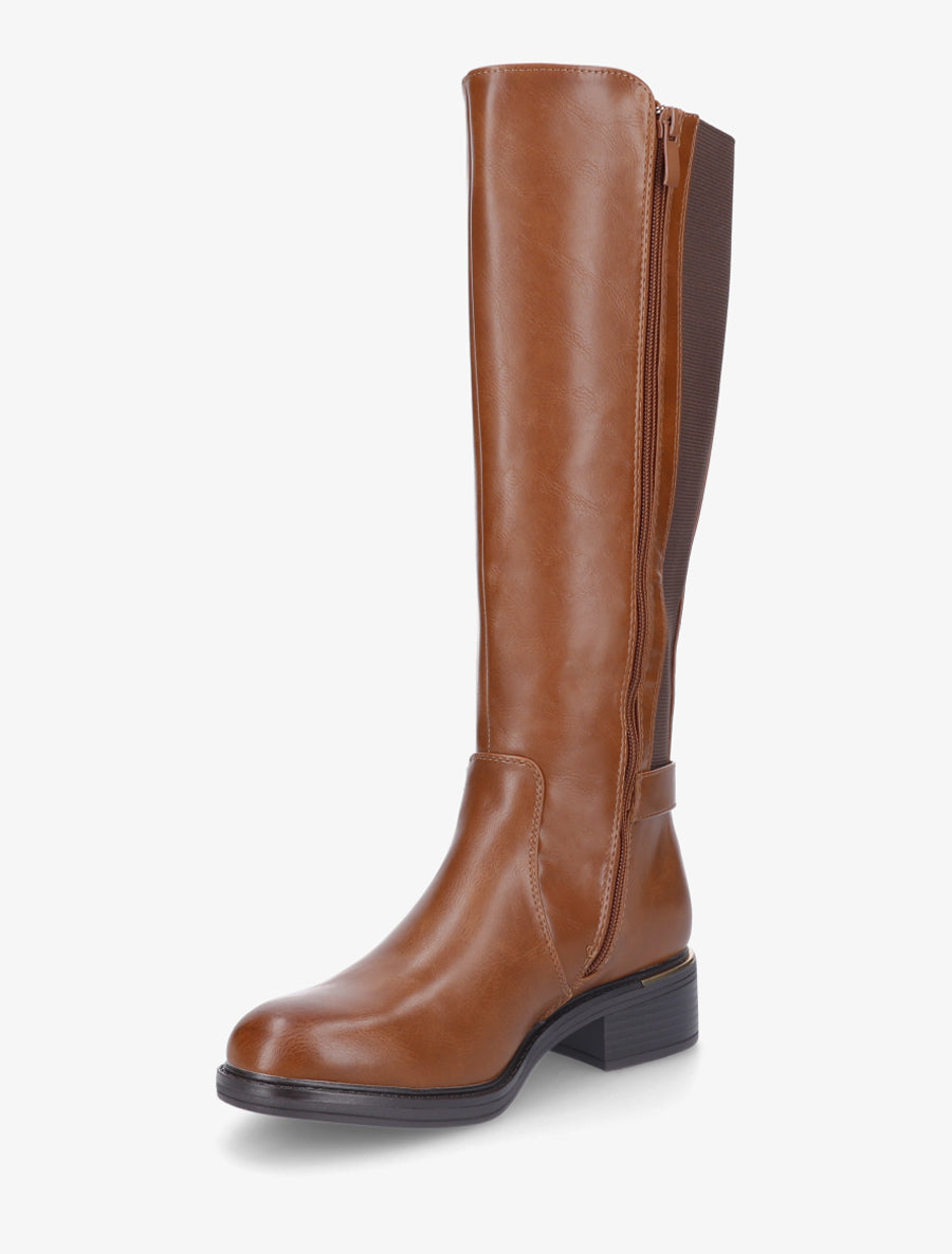 Bottes élastiquées style cavalière - Camel - 3