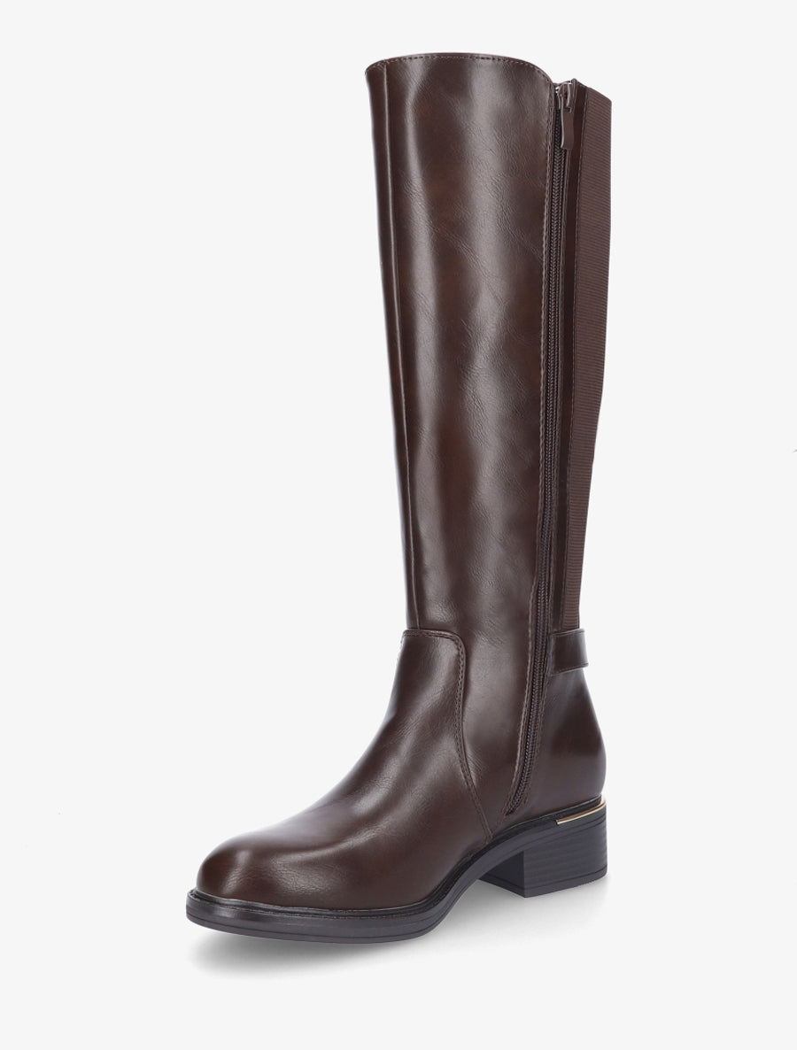 Bottes élastiquées style cavalière - Marron - 3