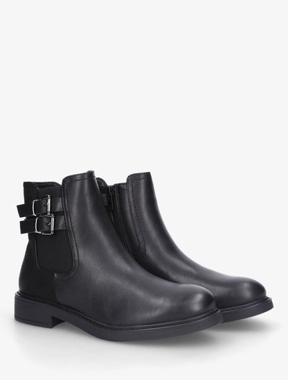 Bottines bimatière à boucles - Noir - 4