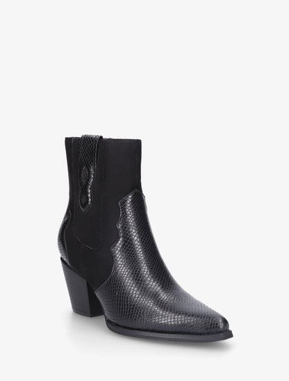 Bottines pointues inspiration santiag - Noir - 2