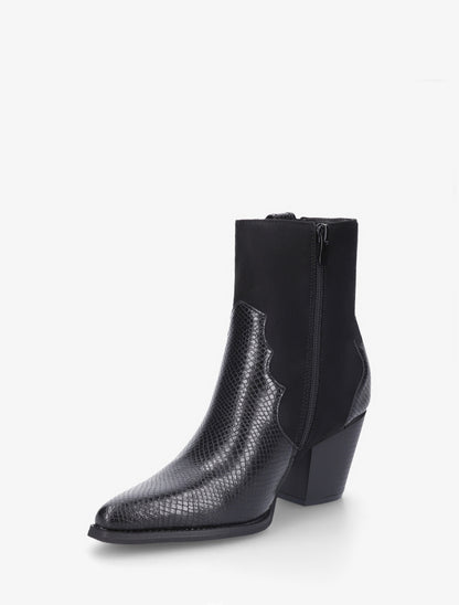 Bottines pointues inspiration santiag - Noir - 3