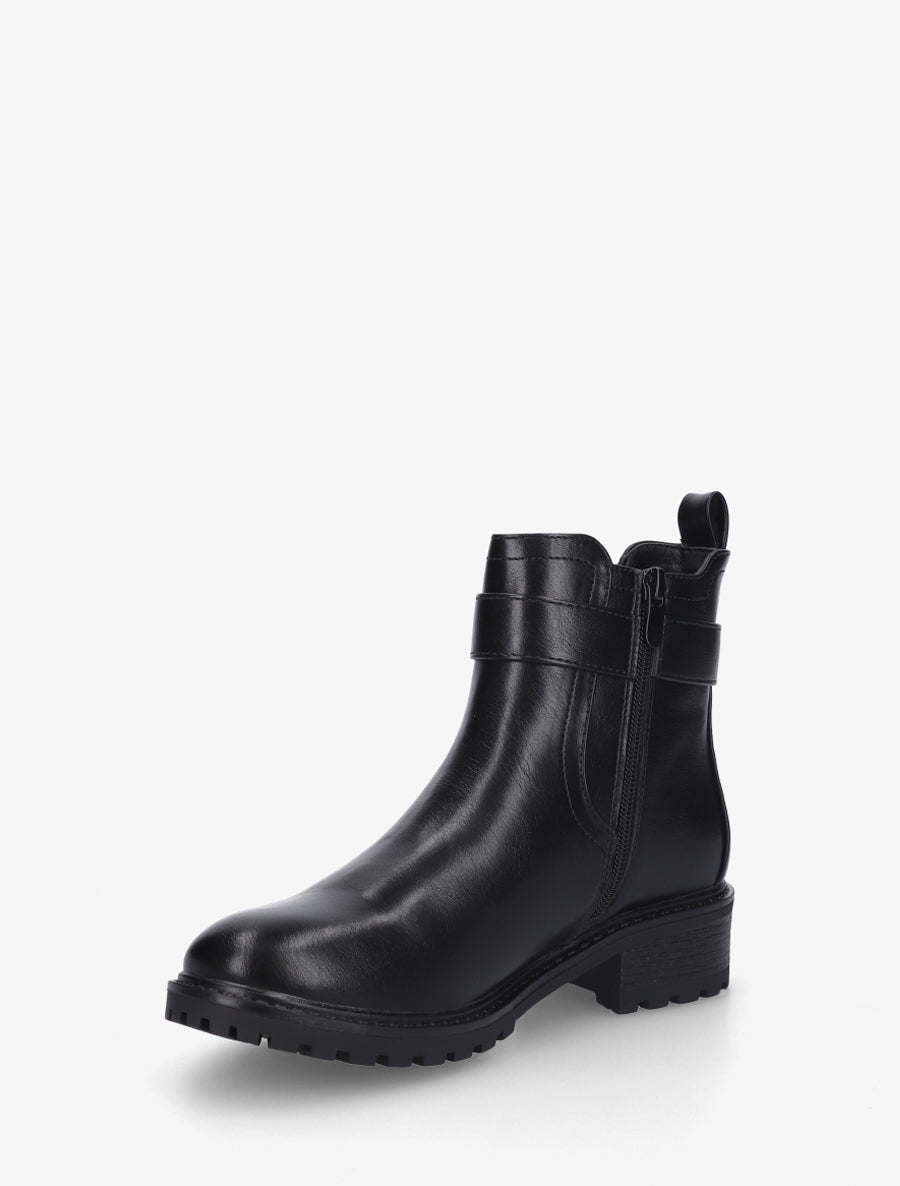 Bottines à boucle et semelle crantée - Noir - 3
