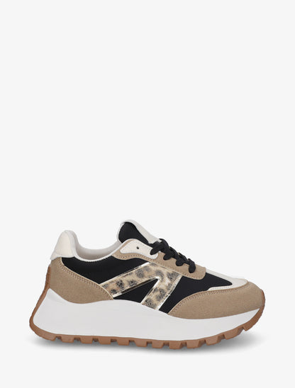 Baskets bimatière à plateforme - Noir - 1