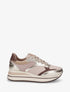 Baskets pailletées à plateforme - Taupe - 1