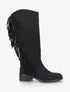 Bottes en suédine à franges - Noir - 1
