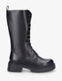 Bottines montantes en simili à lacets - Noir - 1
