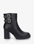 Bottines en simili à double sangles - Noir - 1