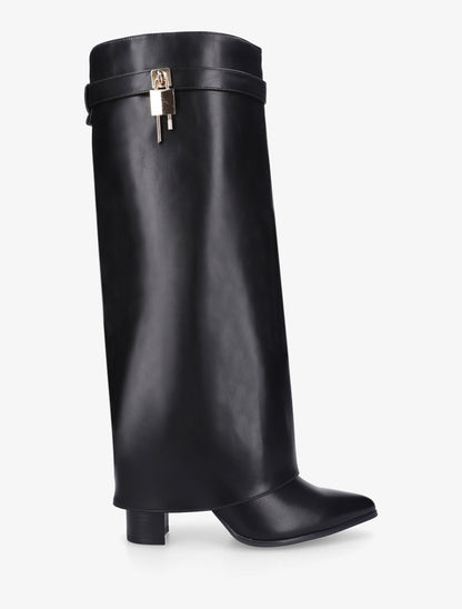 Bottes à revers et bout pointu - Noir - 1