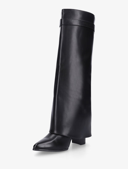Bottes à revers et bout pointu - Noir - 3