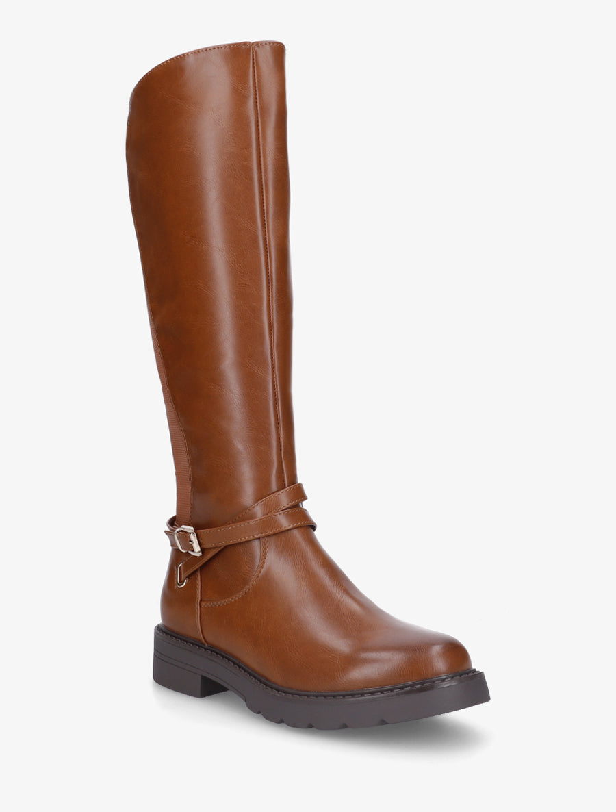 Bottes cavalière élastiquées à sangle - Camel - 2