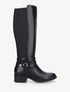 Bottes cavalière en simili à sangle - Noir - 1