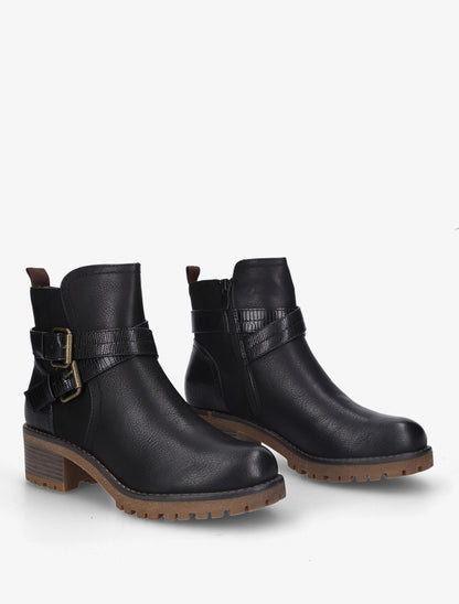 Bottines bi-matière à double sangles - Noir - 4